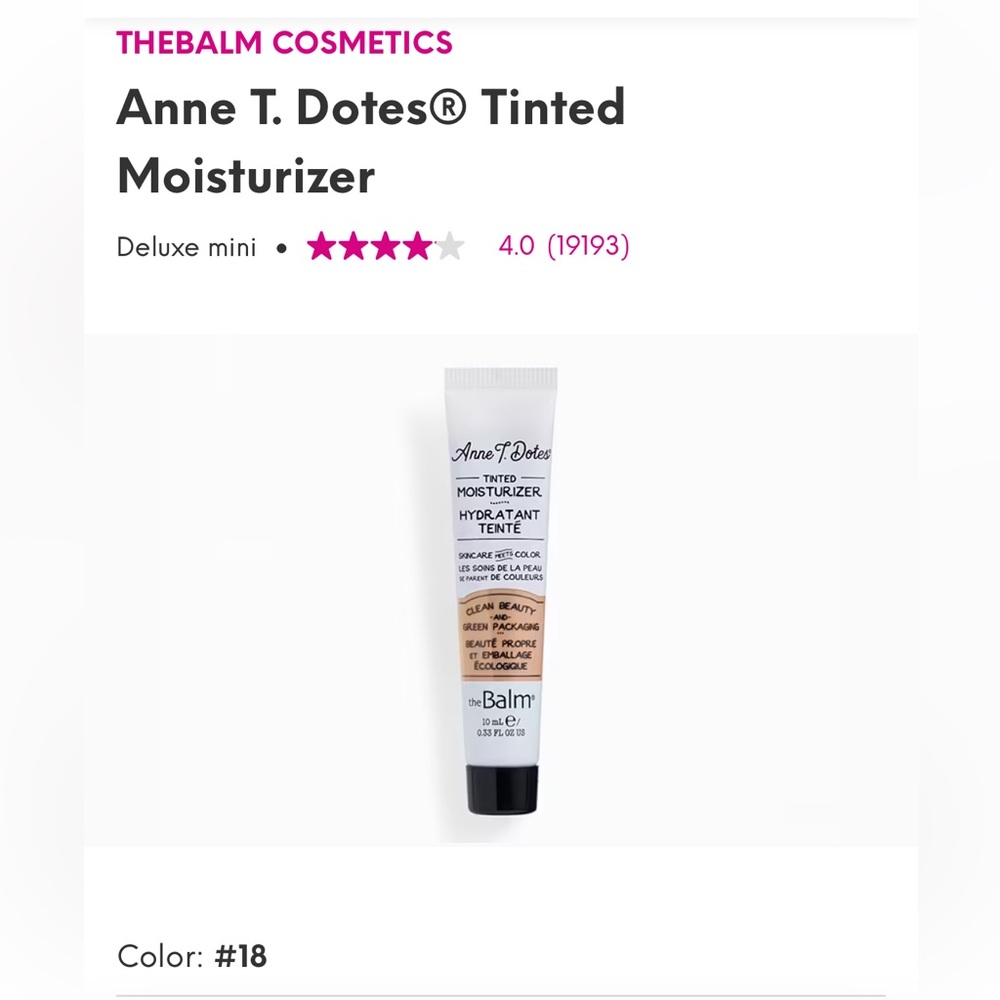 💎 THE BALM COSMETICS ANNE T. DOTES TINTED MOISTURIZER